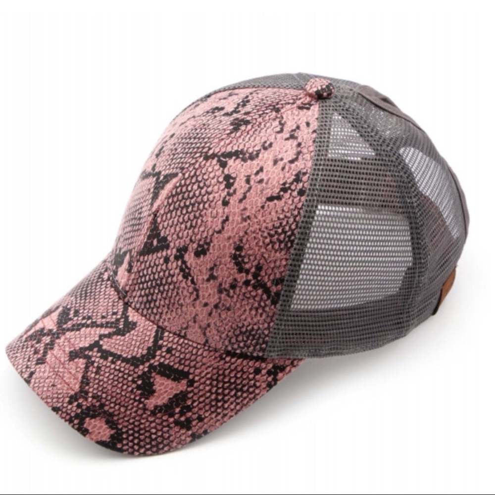 🆕Snakeskin Ponytail Cap Mesh Back - Picture 2 of 2